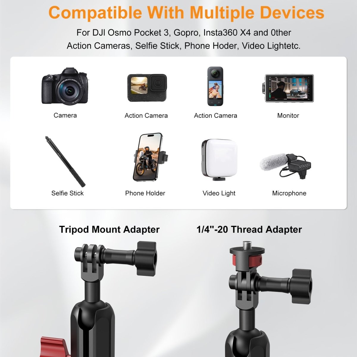 Mechrig 360° Suction Cup Camera Mount with 1/4" Screw Adapter - Grip Support Store