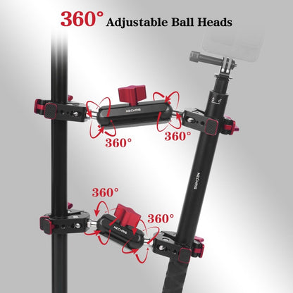 Mechrig Adjustable Camera Mount with 5-Section Pole and Four Super Clamps - Grip Support Store