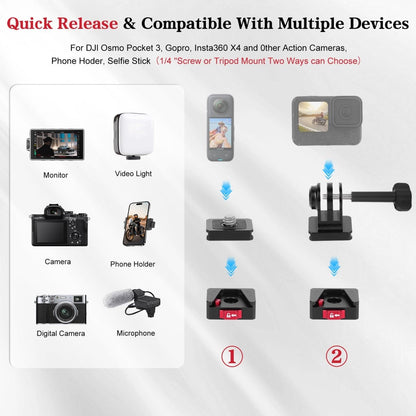 Mechrig Adjustable Camera Mount with 5-Section Pole and Four Super Clamps - Grip Support Store