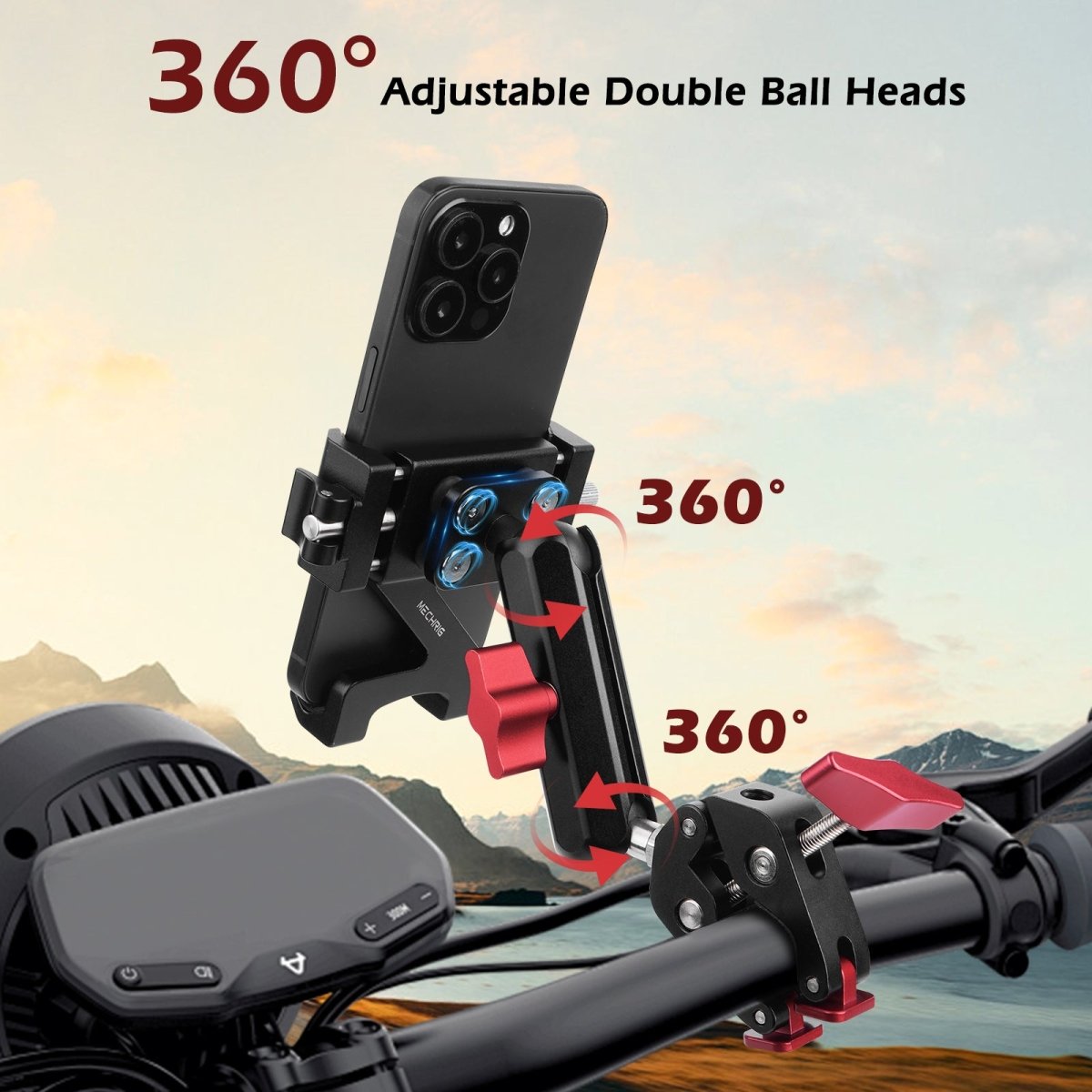Mechrig Quick-Release Phone Mount with 360° Ball Head and Super Clamp - Grip Support Store