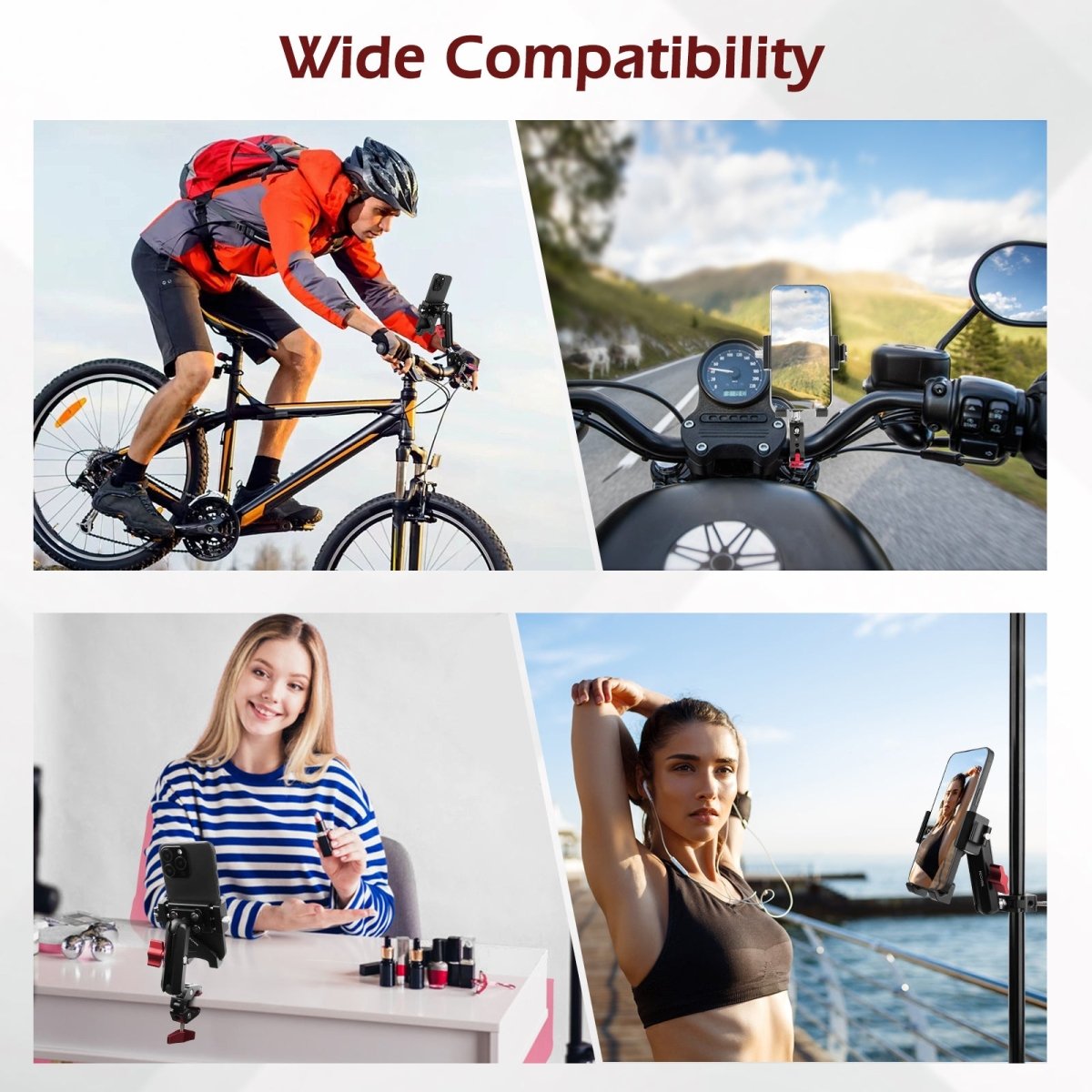 Mechrig Quick-Release Phone Mount with 360° Ball Head and Super Clamp - Grip Support Store