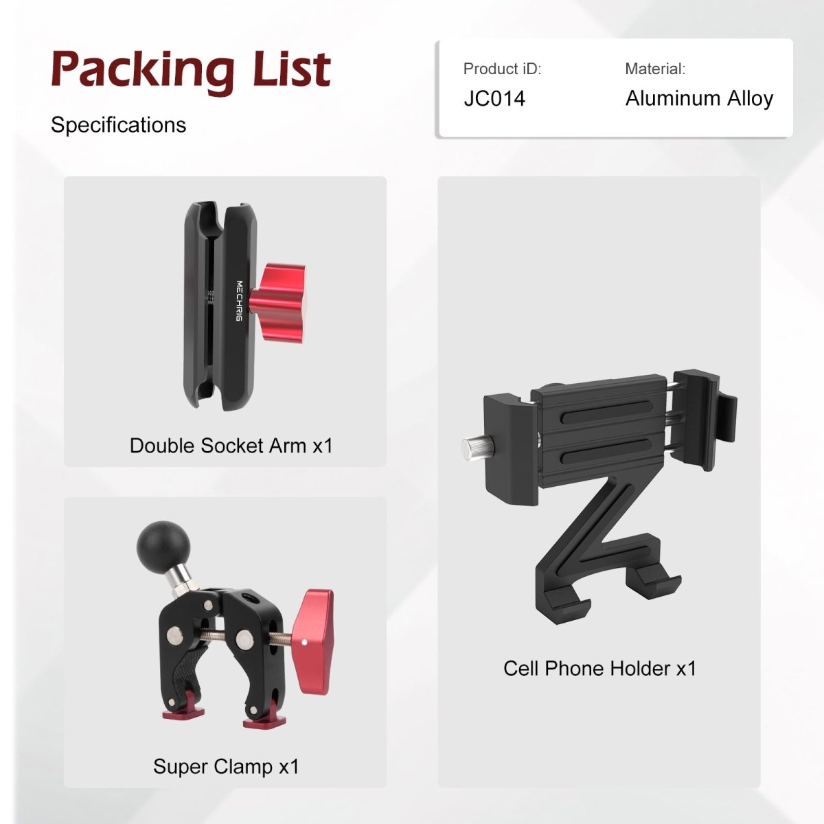 Mechrig Quick-Release Phone Mount with 360° Ball Head and Super Clamp - Grip Support Store