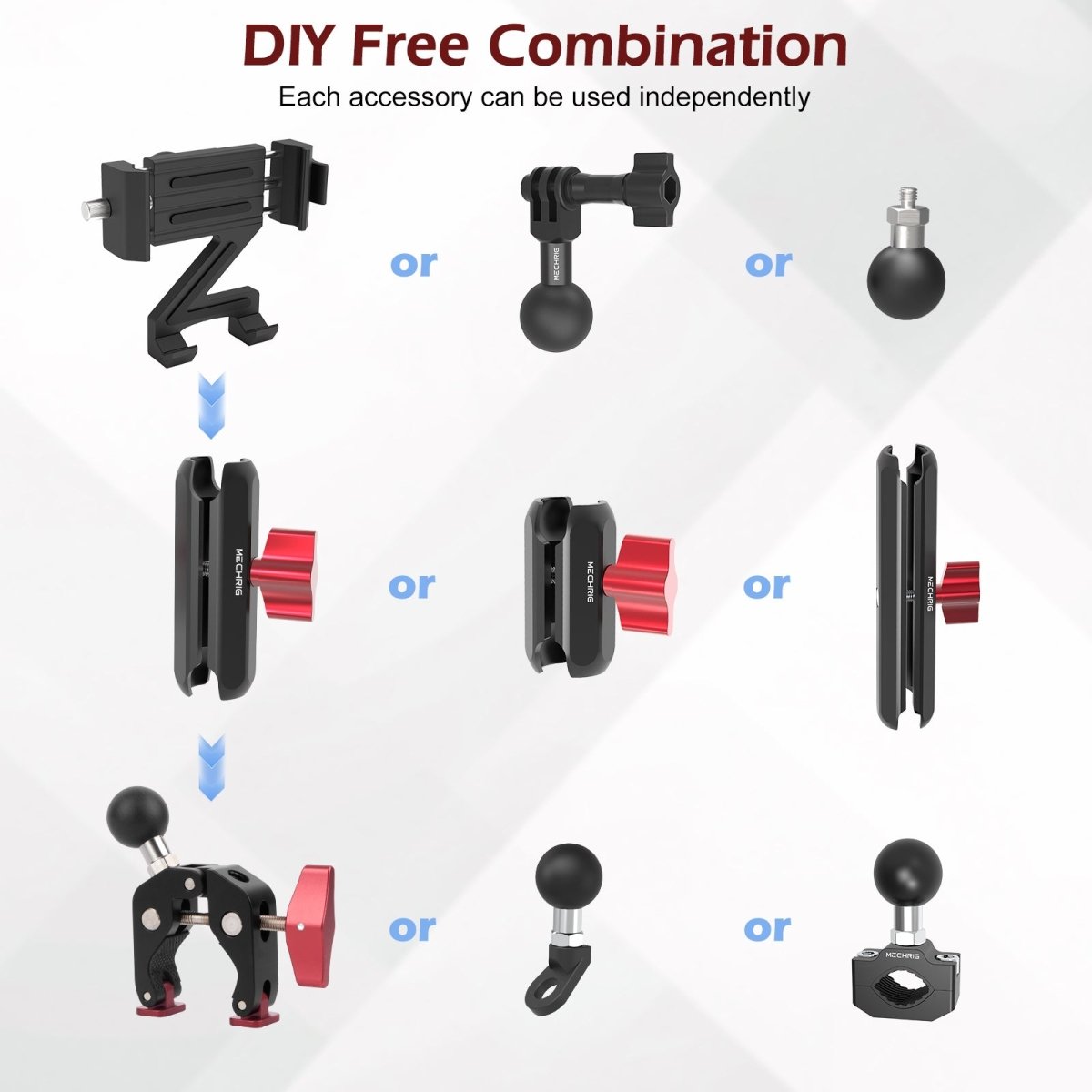 Mechrig Quick-Release Phone Mount with 360° Ball Head and Super Clamp - Grip Support Store