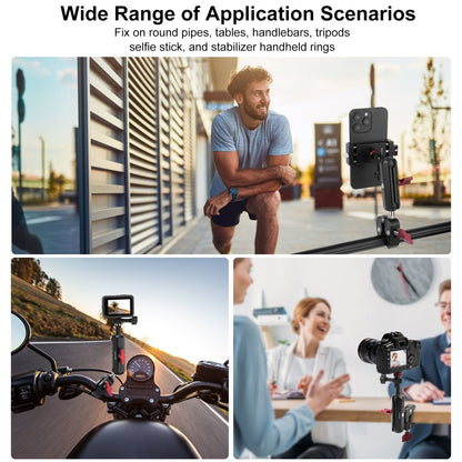 Mechrig Riding Dual Ball Head Super Clamp Mount with GoPro Base & 1/4" Screw - Grip Support Store