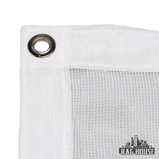 Sharkstooth White by LA Rag House - white sharkstooth scrim fabric