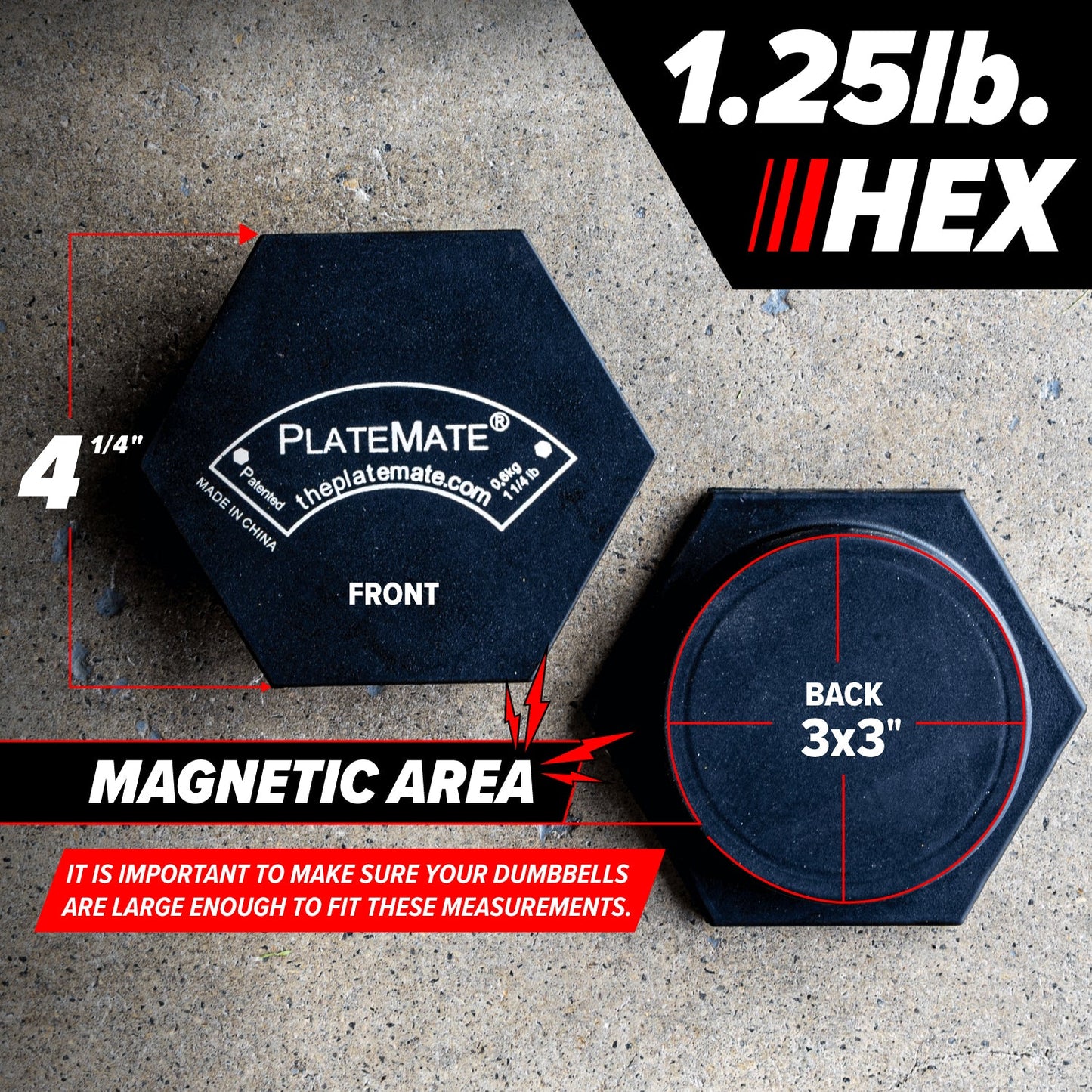 1.25 lb Hex PlateMate (Pair) - Grip Support Store