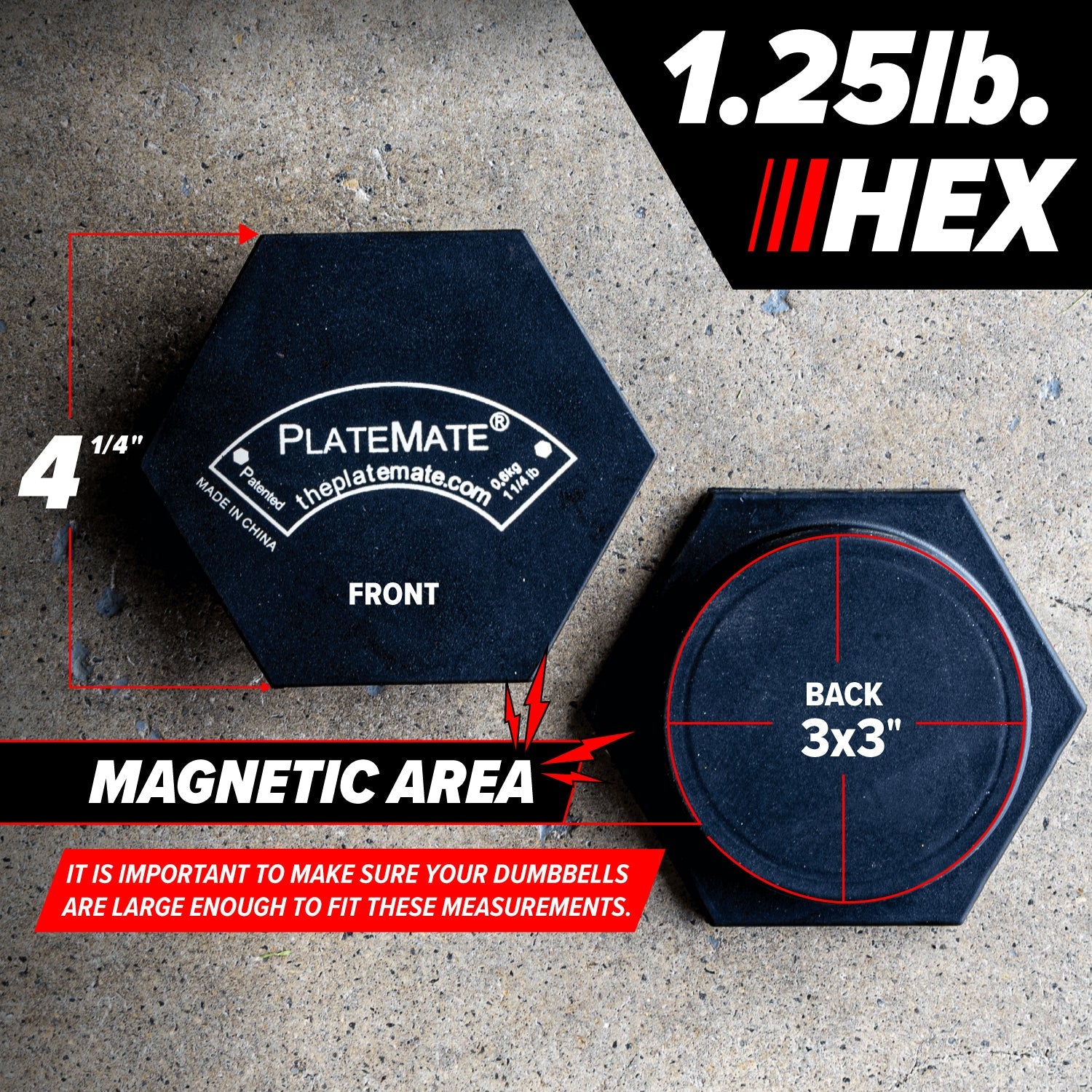 1.25 lb Hex PlateMate (Pair) - Grip Support Store