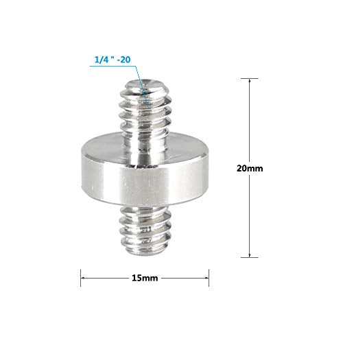 1/4"-20 Male to 1/4"-20 Male Thread Double-Ended Screw Adapter (5 Pieces) - Grip Support Store