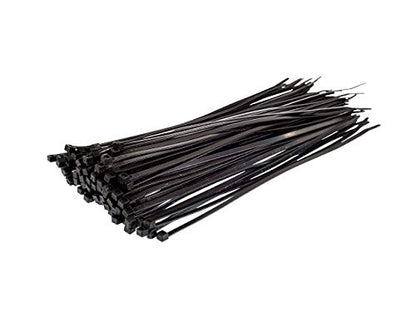 12" Black Zip Ties, 100 Pack, 50lb Strength - Grip Support Store