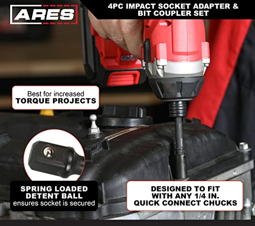 Impact Socket Adapter and Bit Coupler Set (4-Piece) - Grip Support Store