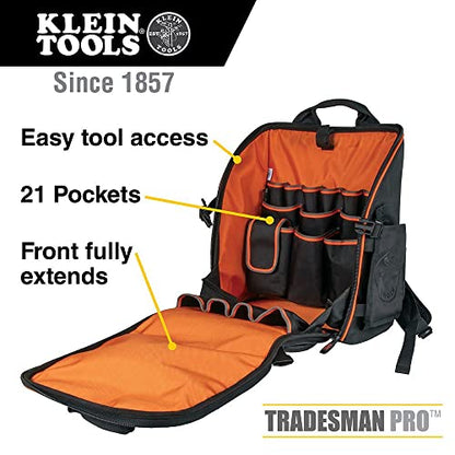 Klein Tool Bag Backpack, Heavy Duty with 21 Pockets and Large Interior, Water Resistant - Grip Support Store