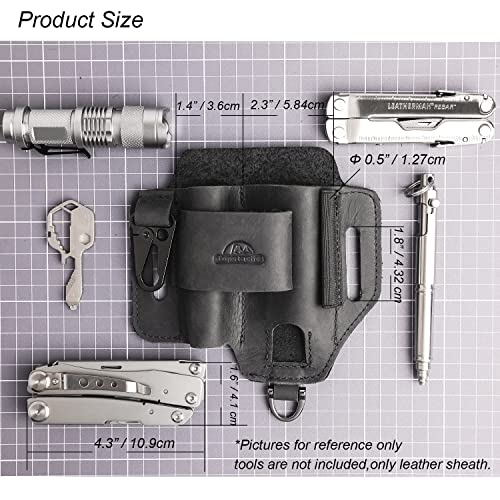 Black Leather Multitool Pouch - Grip Support Store