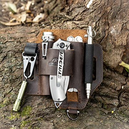 Brown Leather Multitool Pouch - Grip Support Store