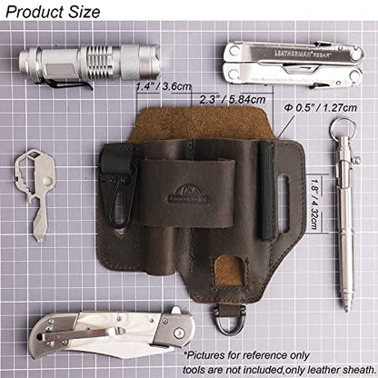 Brown Leather Multitool Pouch - Grip Support Store