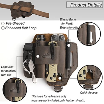 Brown Leather Multitool Pouch - Grip Support Store