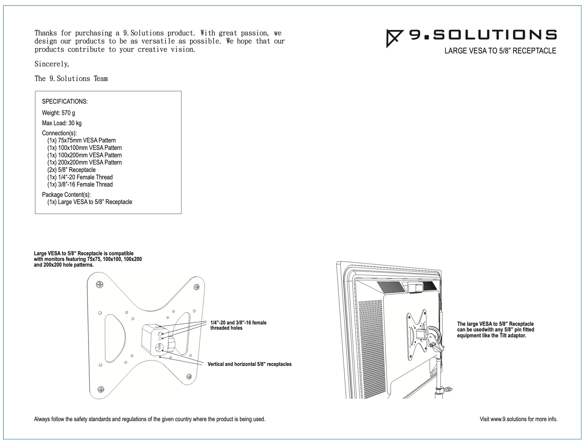 Large VESA Mount (200mm) - Grip Support Store