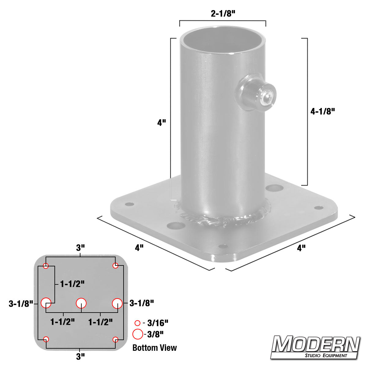 Pipe Flange Base for 1-1/2" Speed-Rail® - Grip Support Store